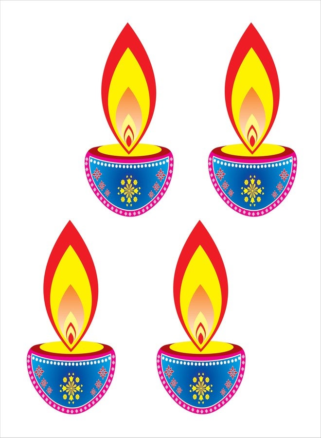 Creative Props Diwali Decorative Paper Diyas (Set of 10) - 9.1 x 9.1 Inches | Hanging & Wall Pasting Festive Décor for Home, Office, School, Parties & Events (10, Diya) - Image 1